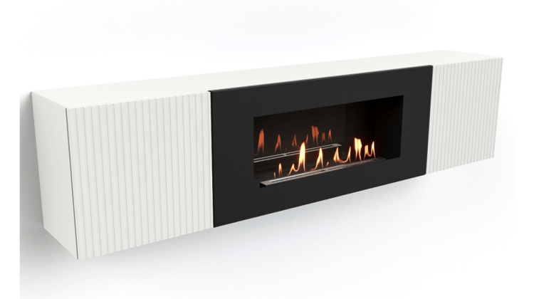 Тумба с биокамином Firelight BFP-P1700L белая